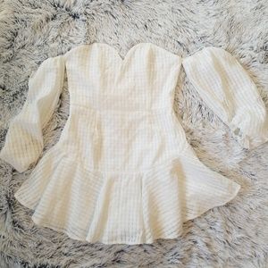 NWT White strapless dress size-L